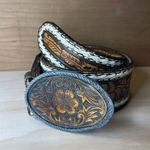 Western Country Cowboy Women’s leather engraved personalized belt Suzette